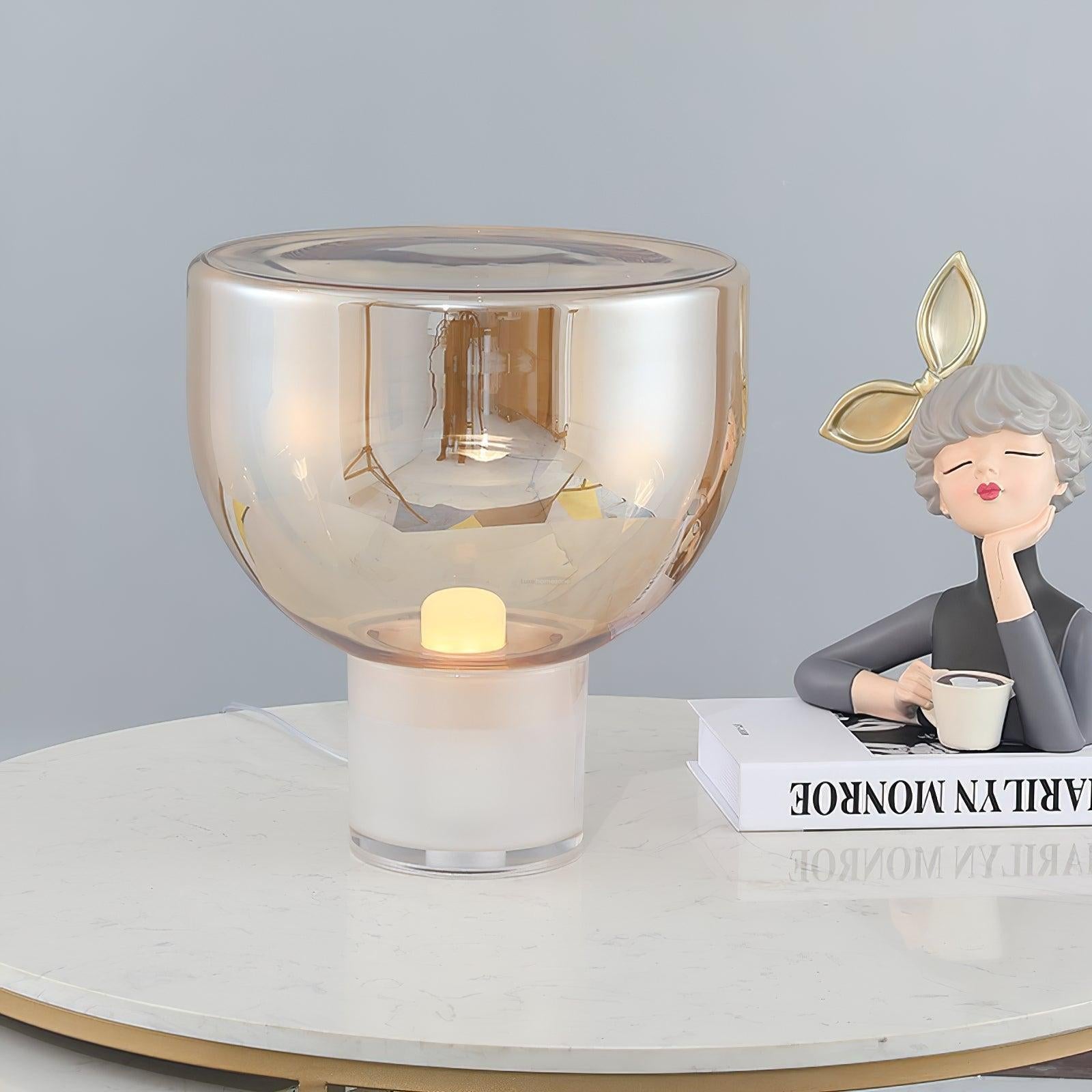 Aella Table Lamp  ∅ 12.5″ ∅ 14.9″ - Art Glass-1-Luxehomezone