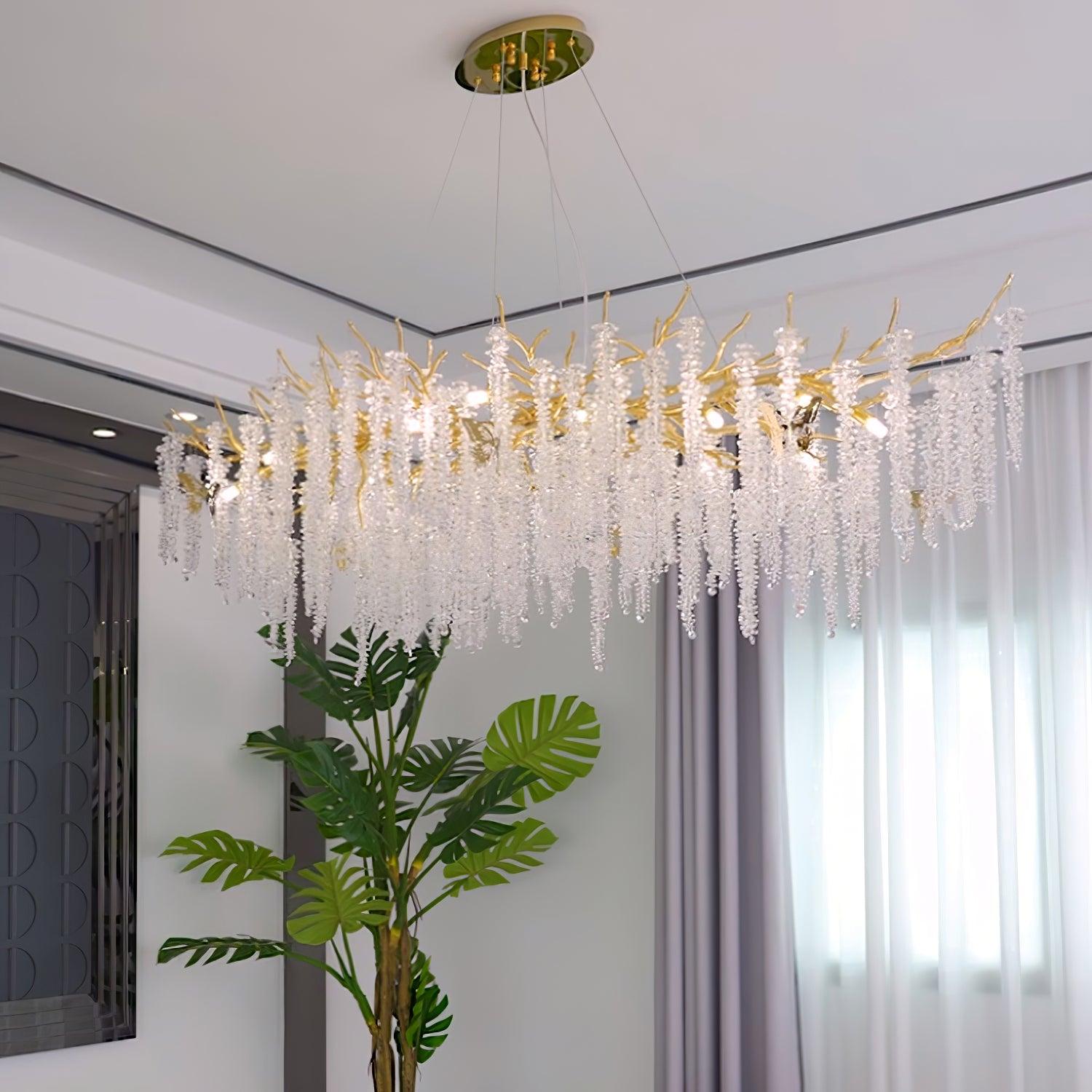 Wisteria Flower Style Crystal Chandelier For Living Room - Luxehomezone