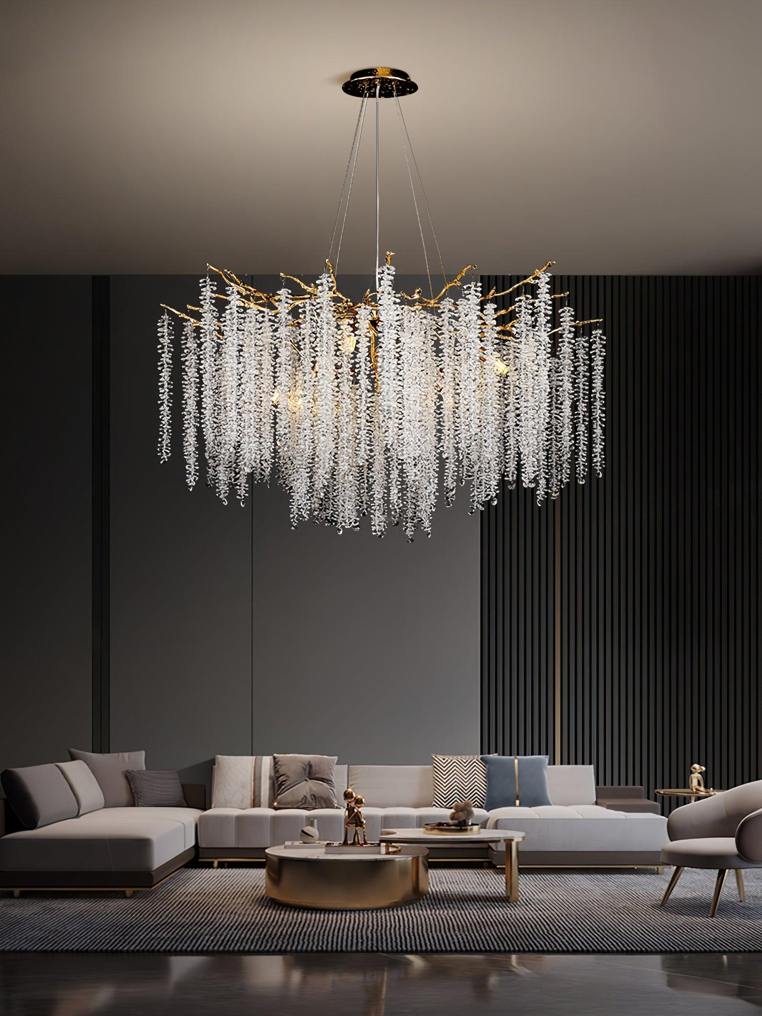 Wisteria Flower Style Crystal Chandelier For Living Room - Luxehomezone