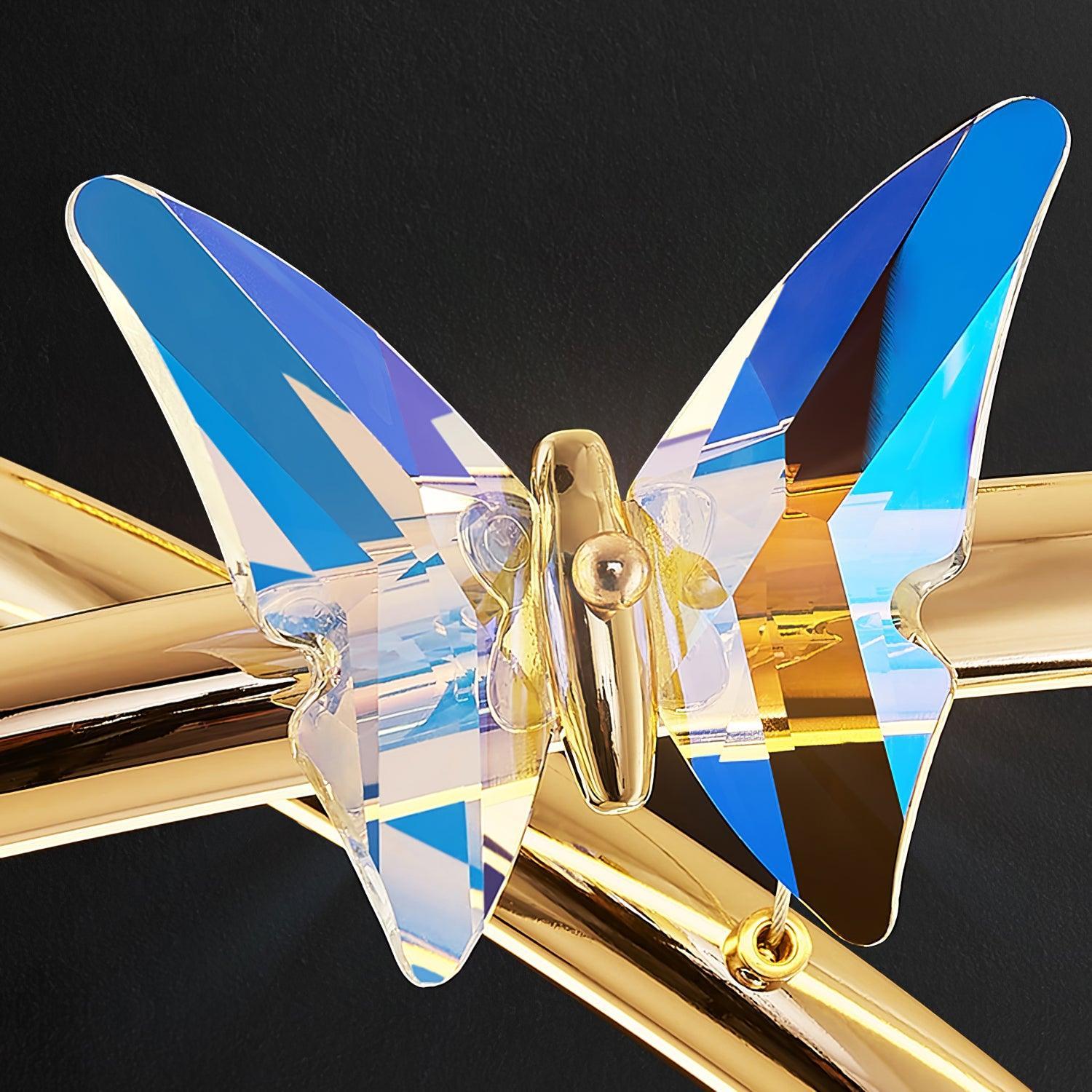 Blue Butterfly Round Chandelier - Butterfly-1-Luxehomezone