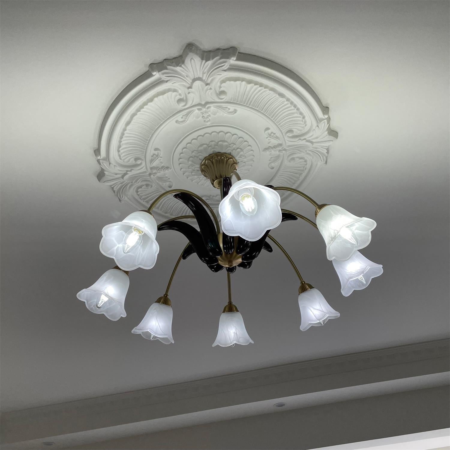 Brass Pastoral Flower Chandelier with 6/8/10 heads - Zahara-1-Luxehomezone