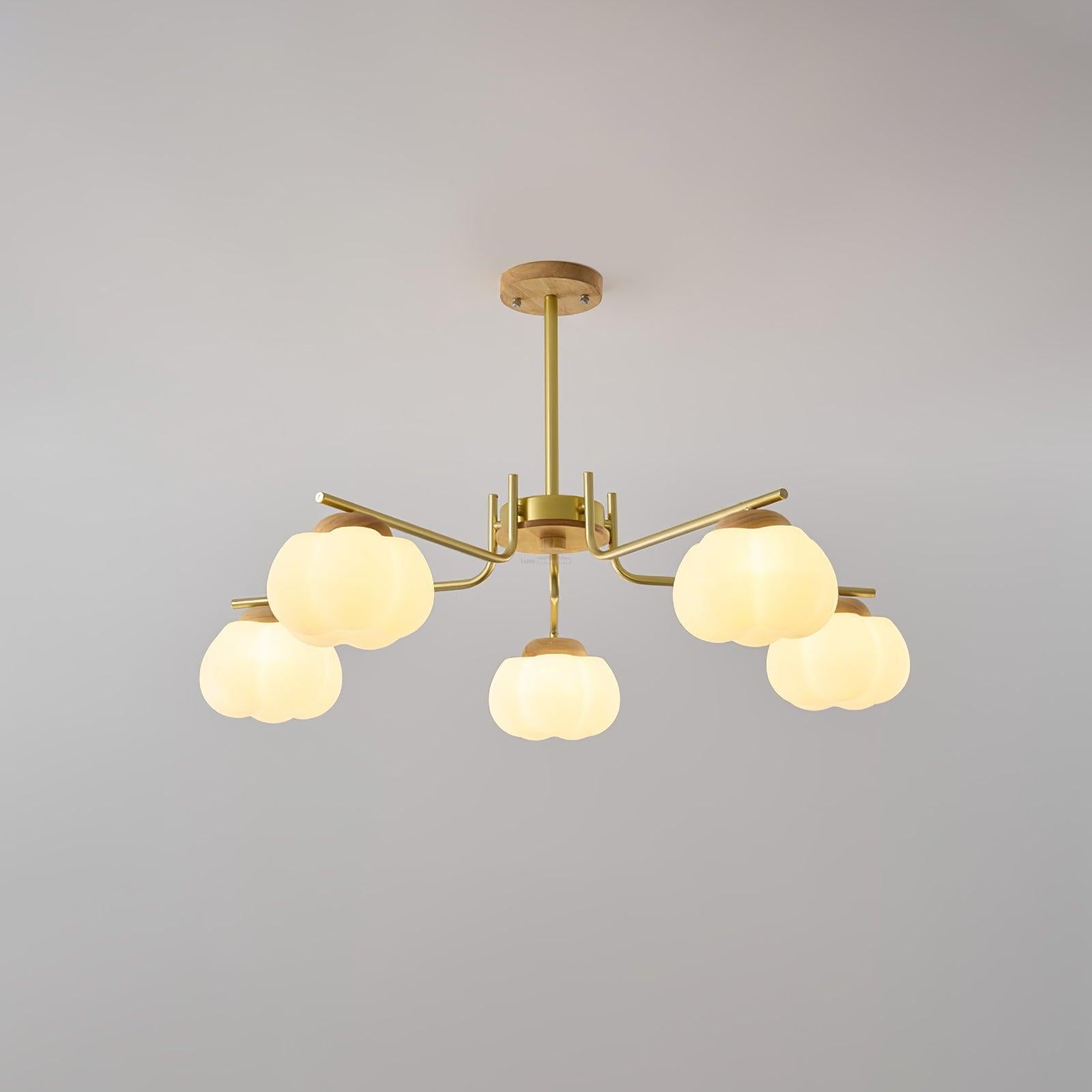 Plastic Cotton Balls Chandelier with 5/8 heads - Zahara-1-Luxehomezone