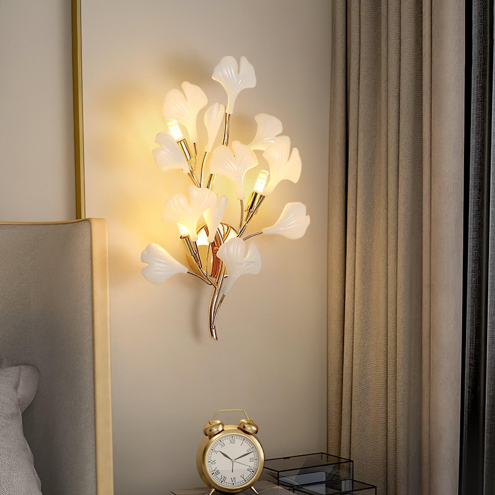 Gingko Wall Lamp with Leaves - Luxehomezone