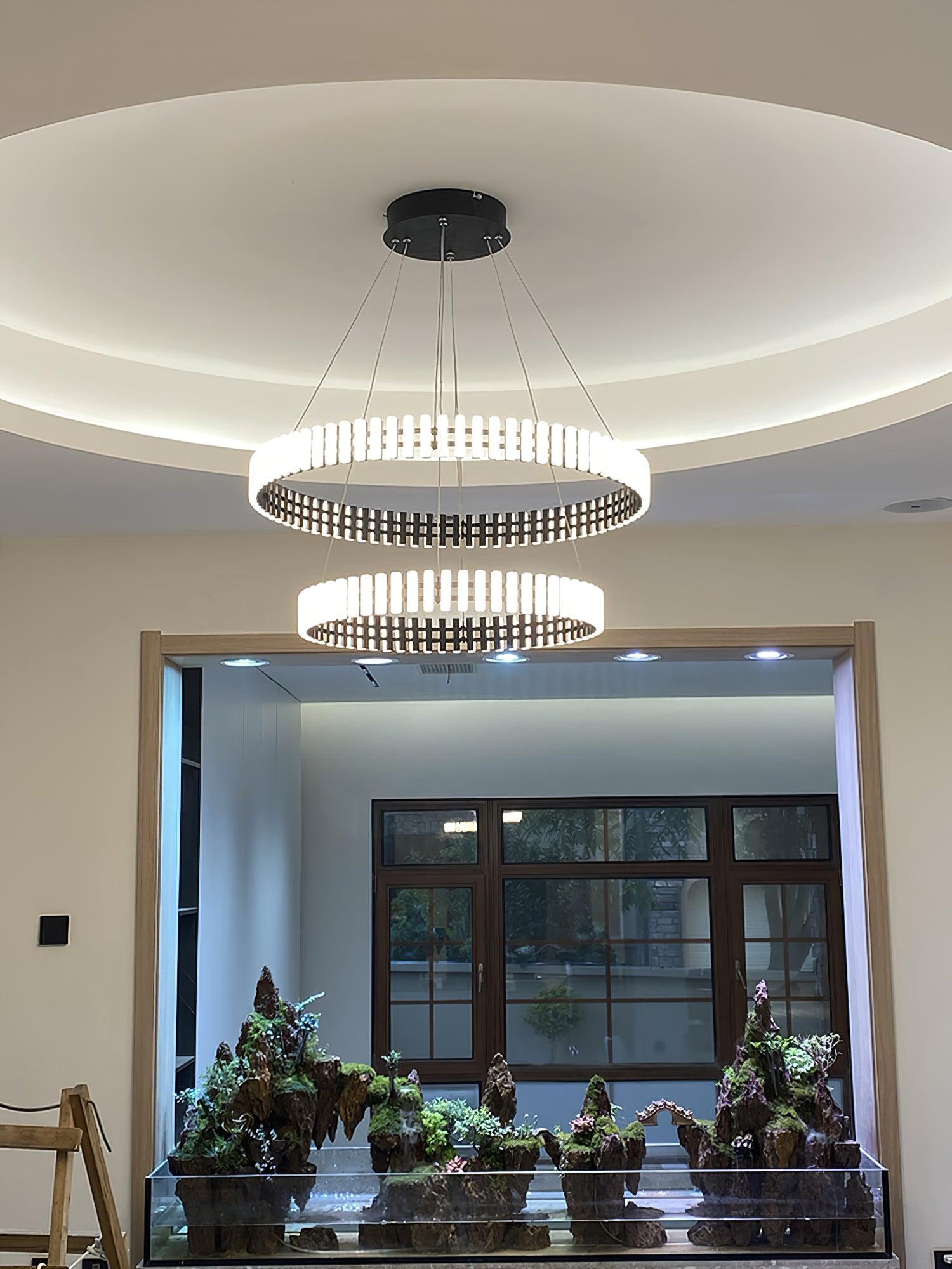 Hanging LED Chandelier ∅ 15.7″ - ring-1-Luxehomezone