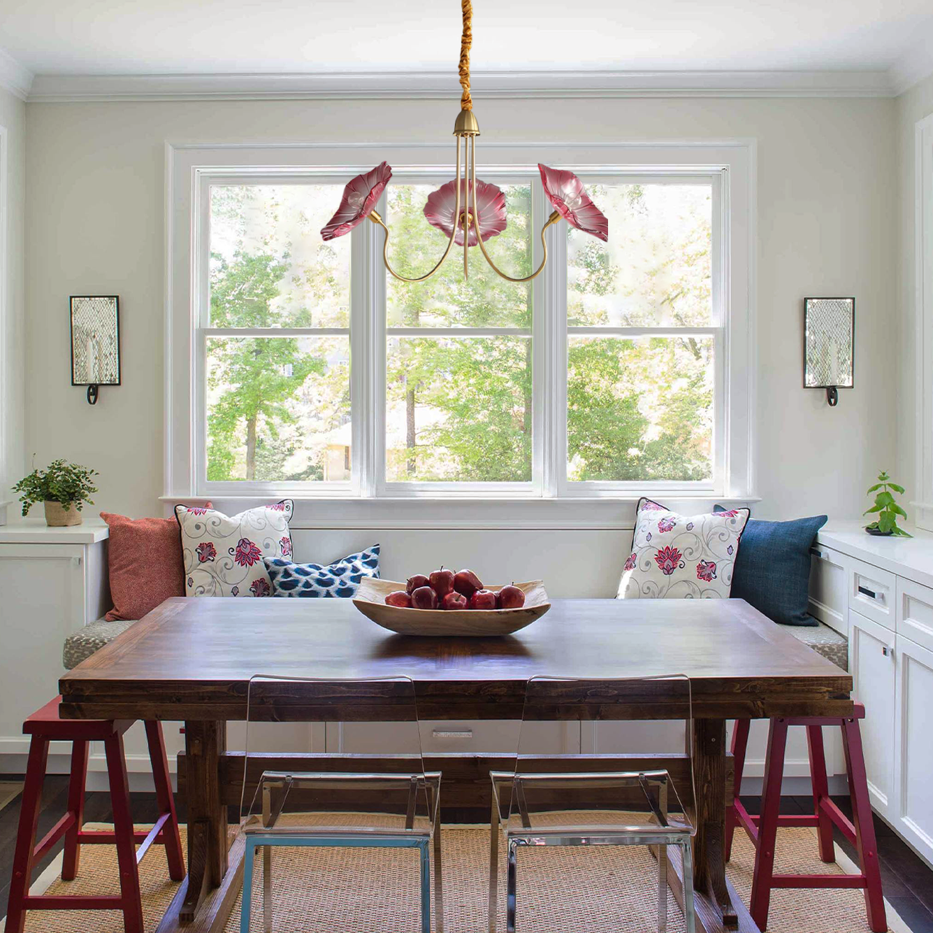 Lotus Leaf Glass Chandelier ∅ 35.4″ - Luxehomezone