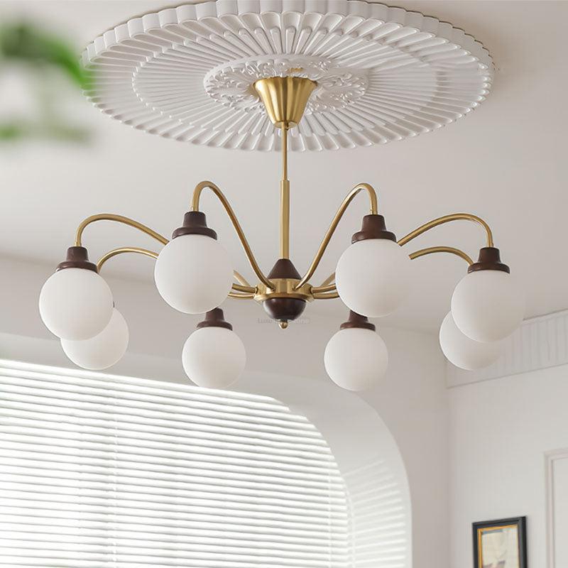 Solid Wood Magic Bean Chandelier with 4/6/8 heads - Bend, Marshmallow Chandelier-1-Luxehomezone