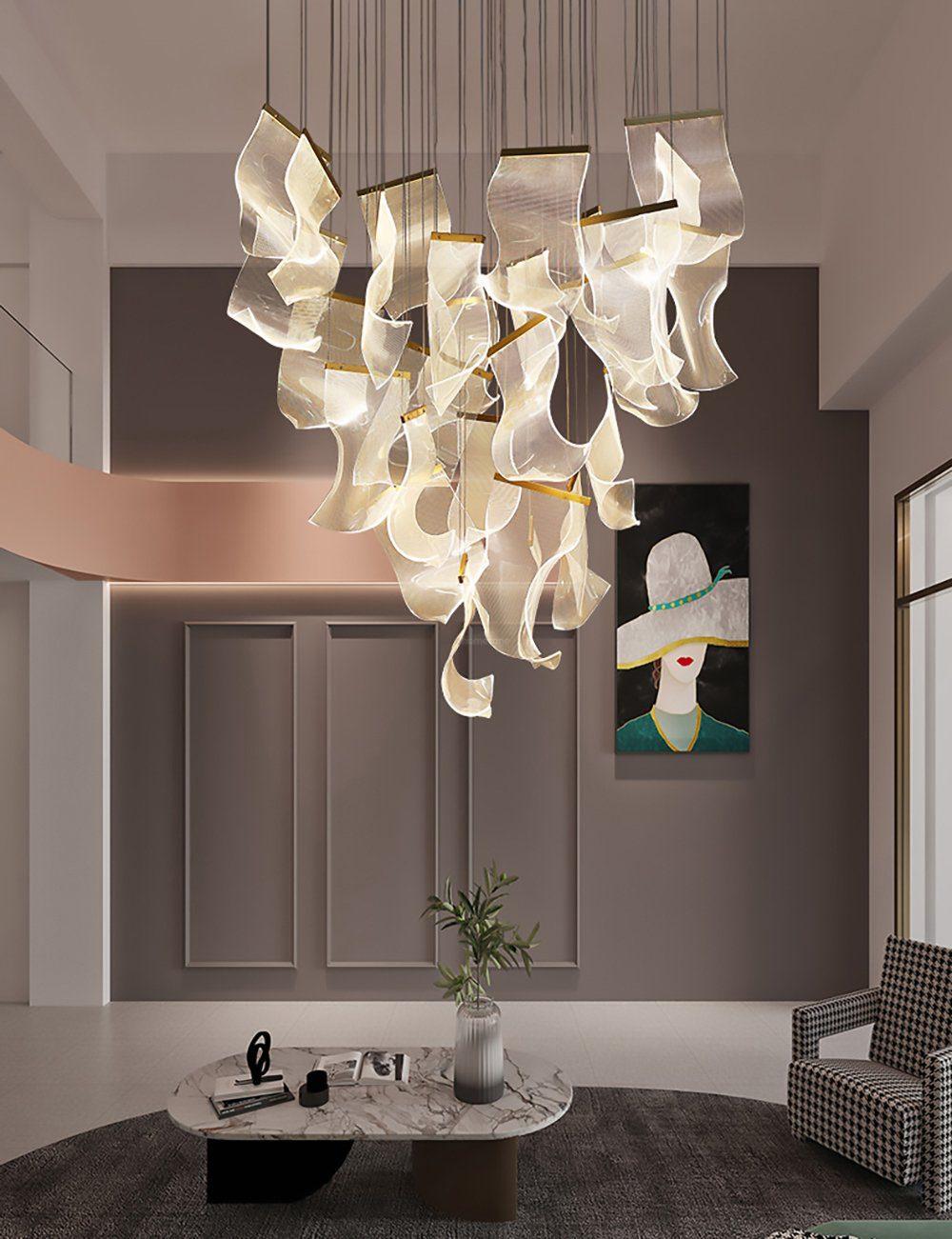 Acrylic Staircase Chandelier - Helia-1-Luxehomezone