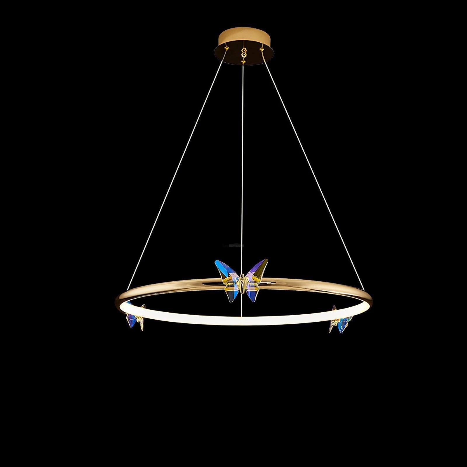 Blue Butterfly Round Chandelier - Butterfly-1-Luxehomezone
