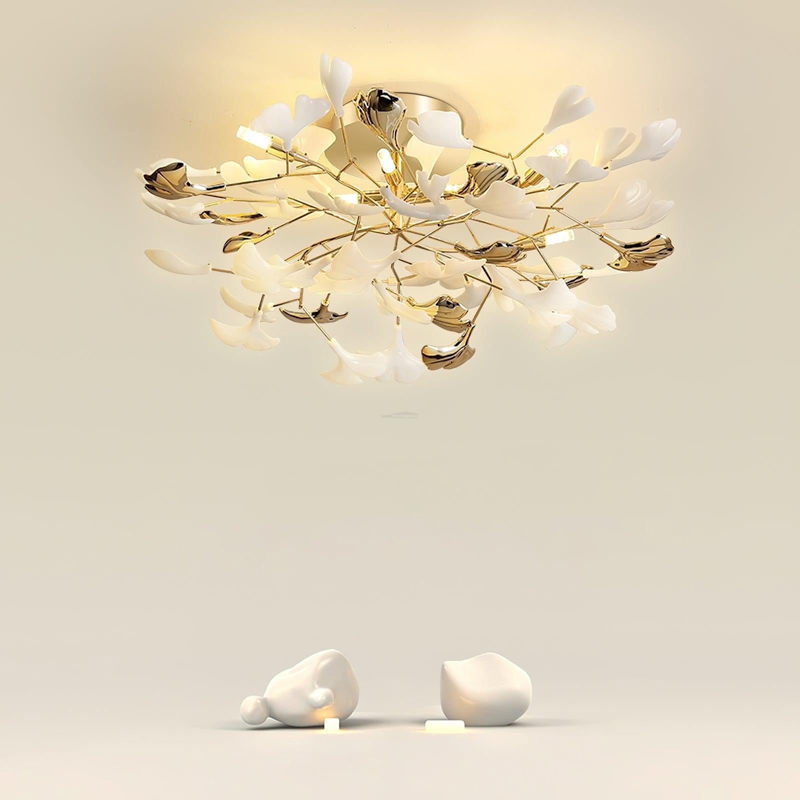 Gingko Rotating Style Ceiling Lamp - Gingko, Gingko Chandelier, Semi Flush Mounts-1-Luxehomezone