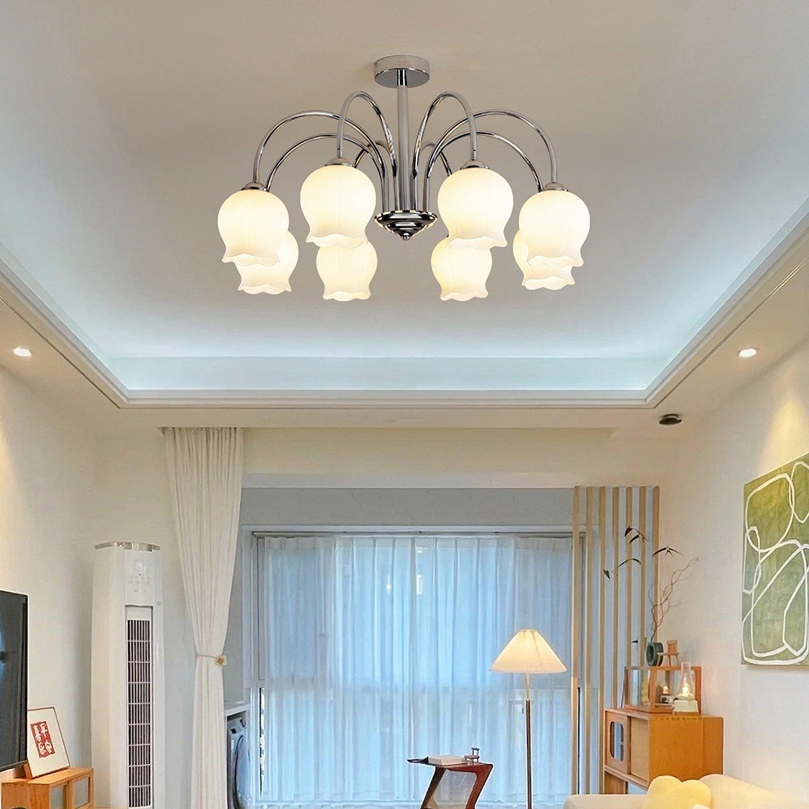 Floral Glass Chandelier with 5/6/8 heads - Luxehomezone