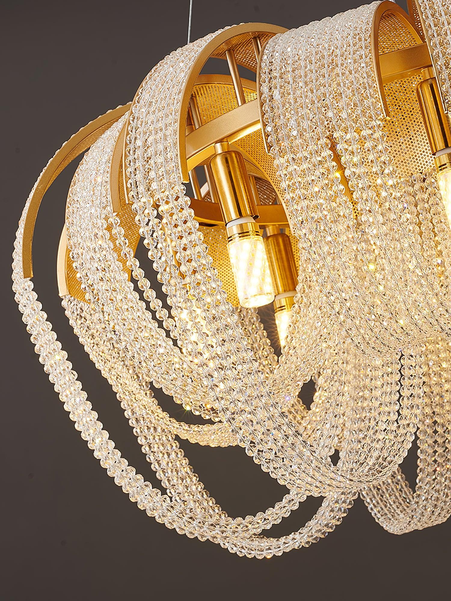 Mesh Crystal Chandelier with 1/6/9 heads - Crystals-1-Luxehomezone