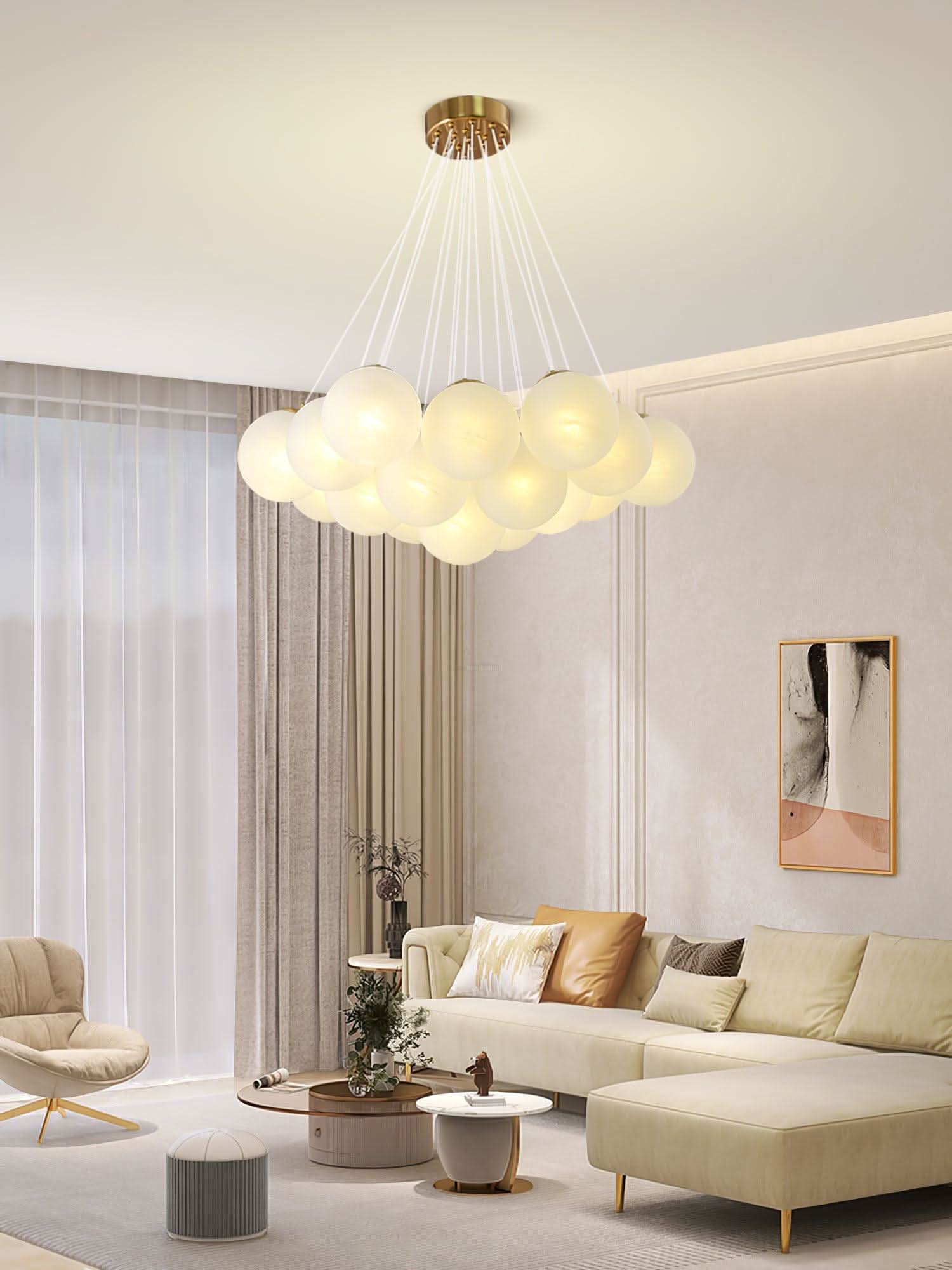 Glass Cluster Chandelier with 7/13/19 heads - Luxehomezone
