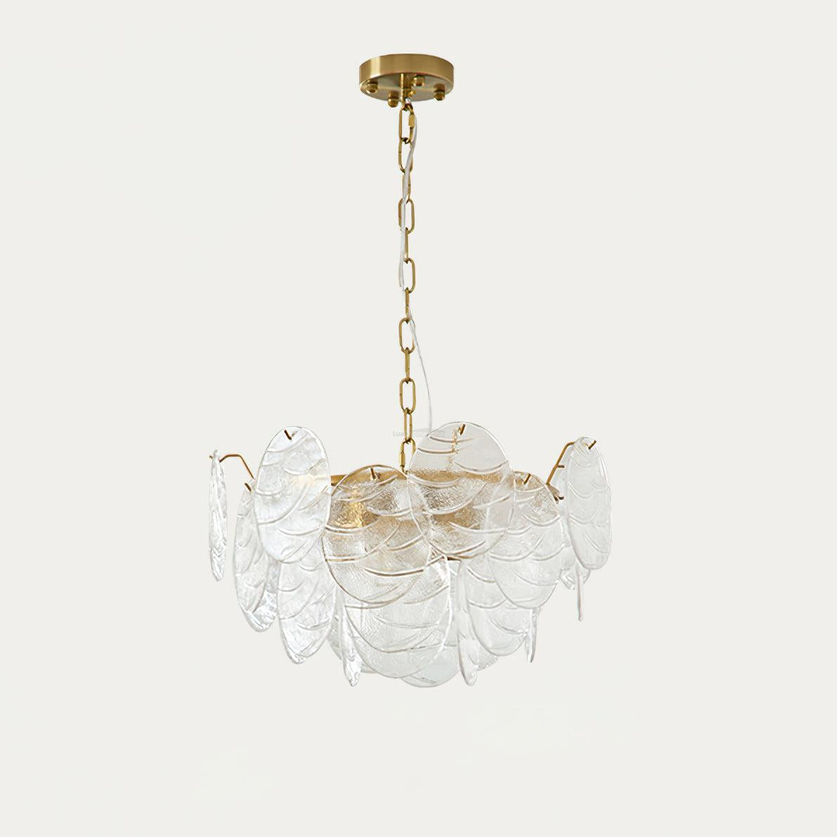 Victorian Disc Round Chandelier - Gold & Clear-1-Luxehomezone