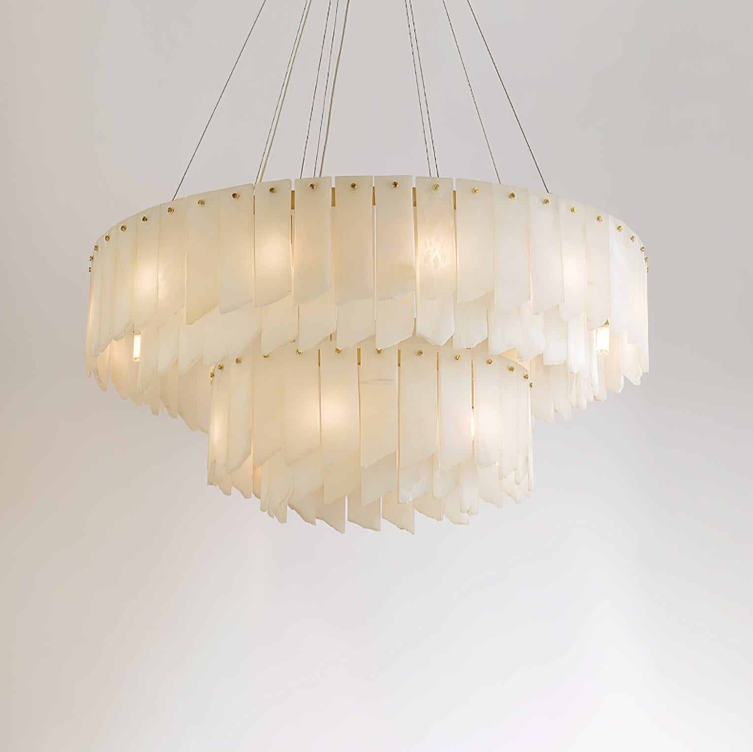 Alabaster Cascade Tiered Chandelier - Alabaster, Alabaster Chandelier-1-Luxehomezone