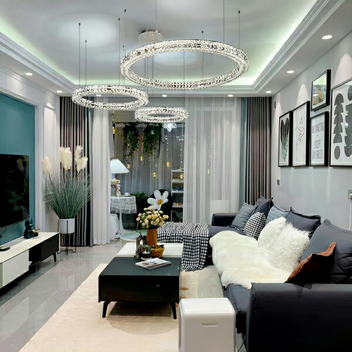 Spiridon Crystal Chandelier ∅ 15.7″~39.4'' - Crystals-1-Luxehomezone