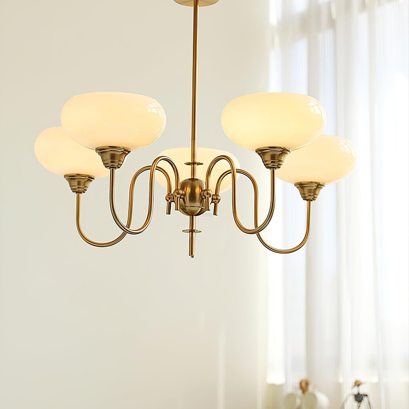 Creamy Persimmon Chandelier - Glass Chandelier, Persimmon-1-Luxehomezone