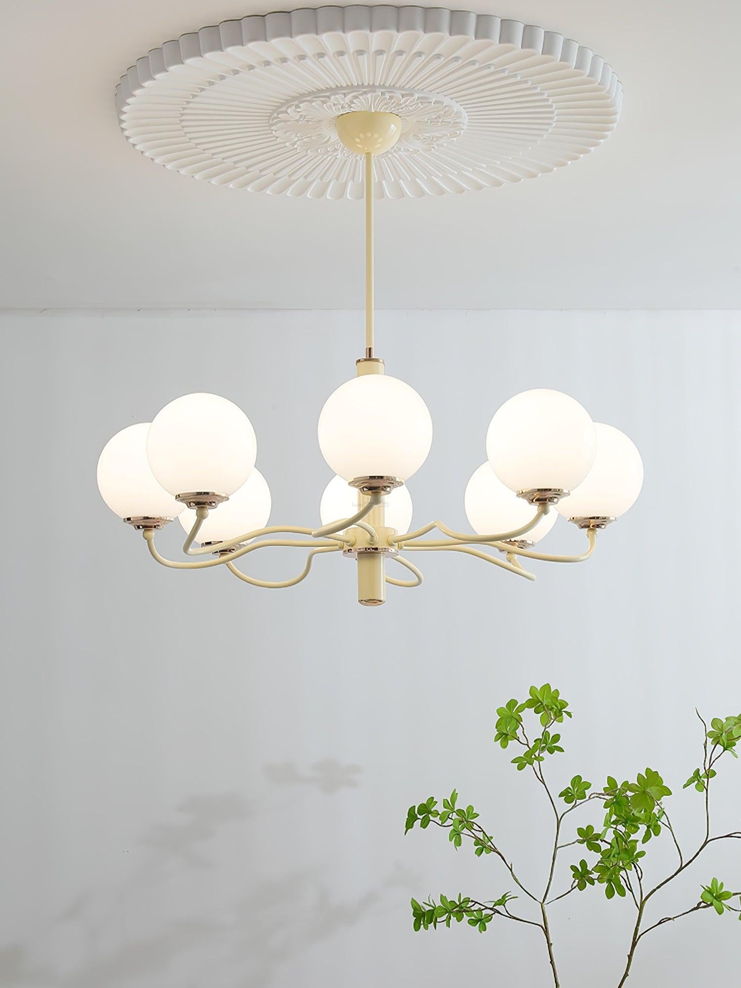 Radiant Globe Chandelier with 3/6/8 heads - Bend, Marshmallow Chandelier-1-Luxehomezone