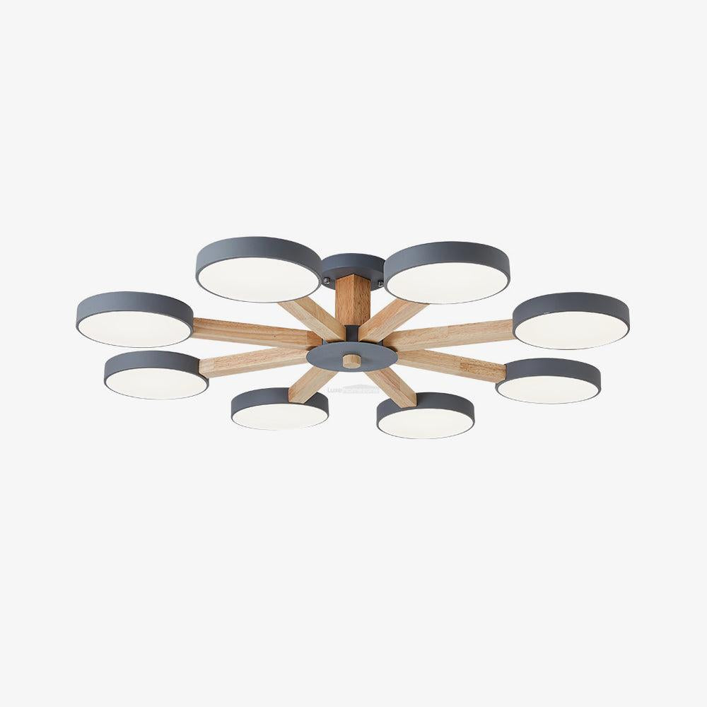 Modern Multi Stem Chandelier with 5/6/8 heads - Wood-1-Luxehomezone