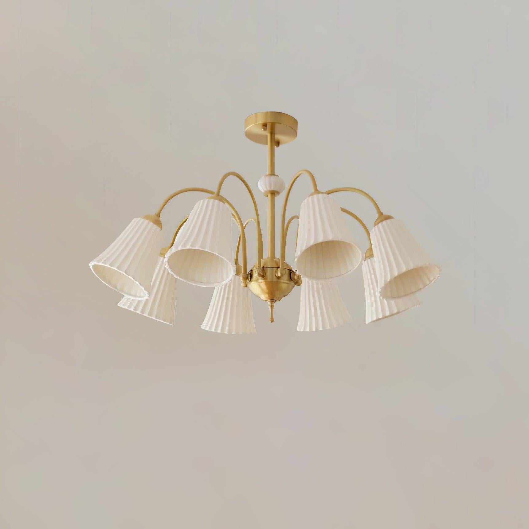 Medieval Ceramic Trumpet Chandelier with 3/5/8 lamps - Flower Ceramic-1-Luxehomezone