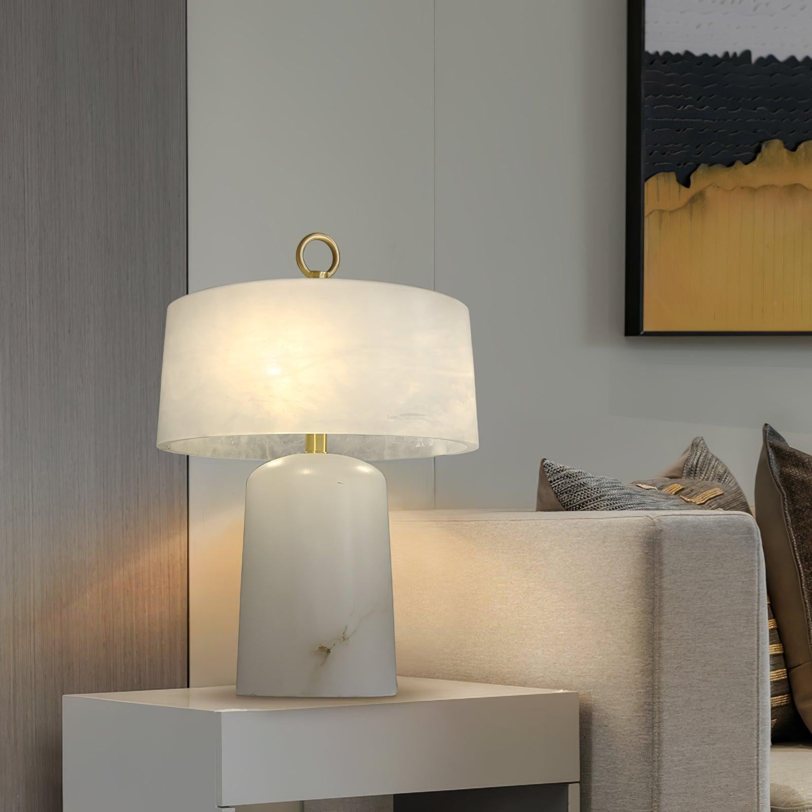 Aogashima Table Lamp  ∅ 11.8″ - Alabaster-1-Luxehomezone