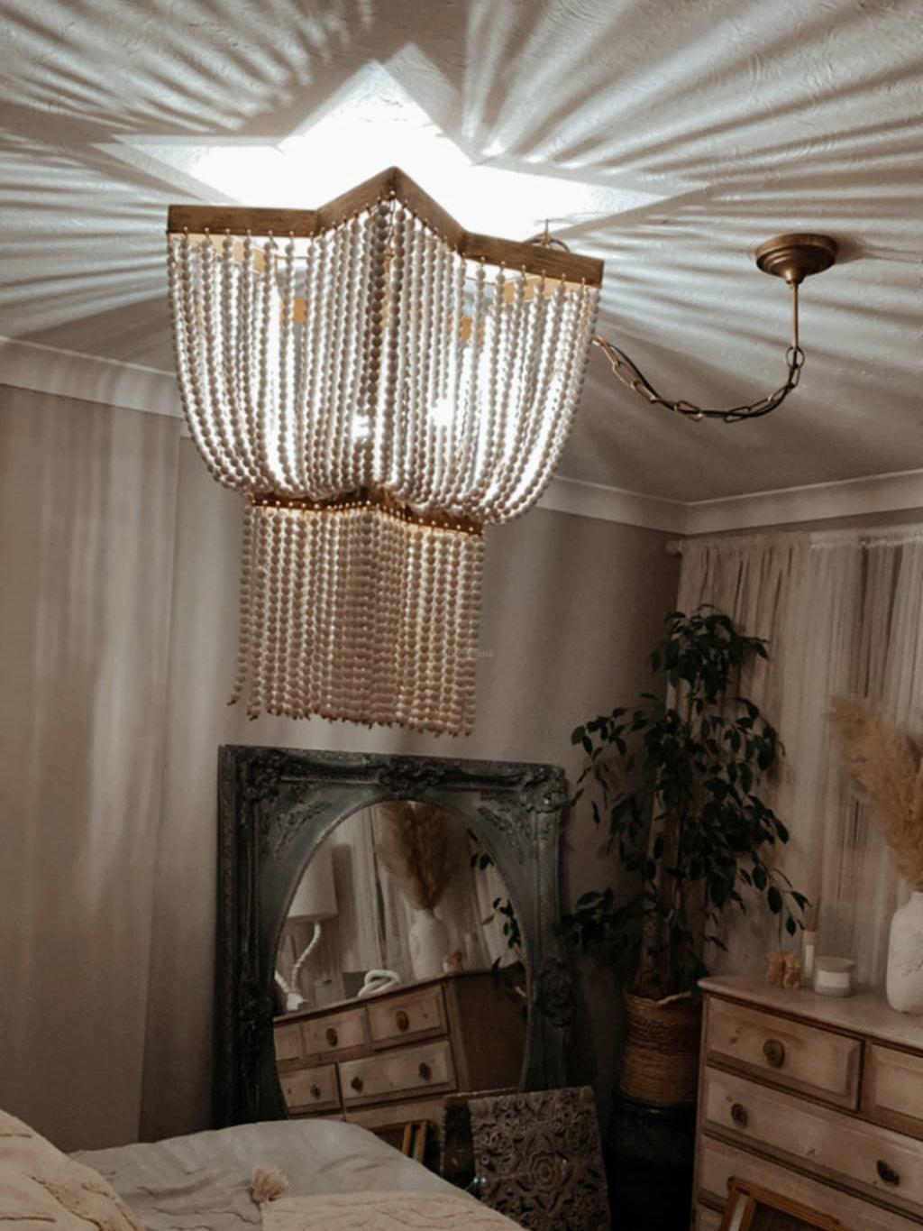 Estrella Chandelier Φ 24″ - Wooden Beads-1-Luxehomezone