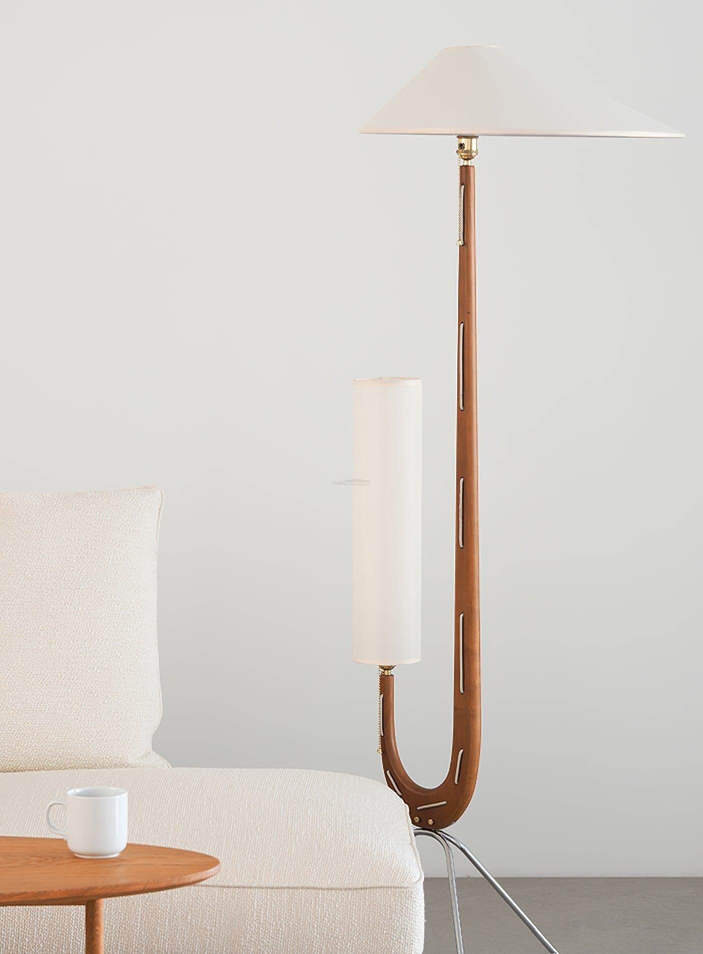 Giraffe Floor Lamp ∅ 21.6″ - Wood-1-Luxehomezone