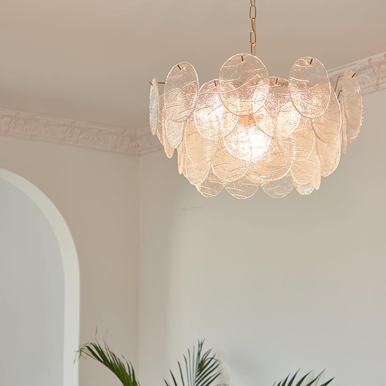 Victorian Disc Round Chandelier - Gold & Clear-1-Luxehomezone