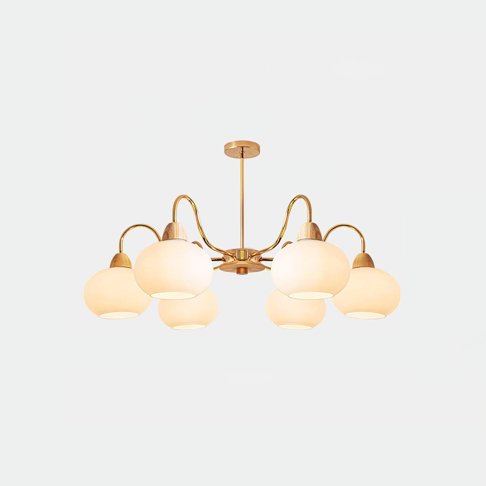 Glass Persimmon Chandelier with 3/5/6/8 heads - Glass Chandelier, Persimmon-1-Luxehomezone
