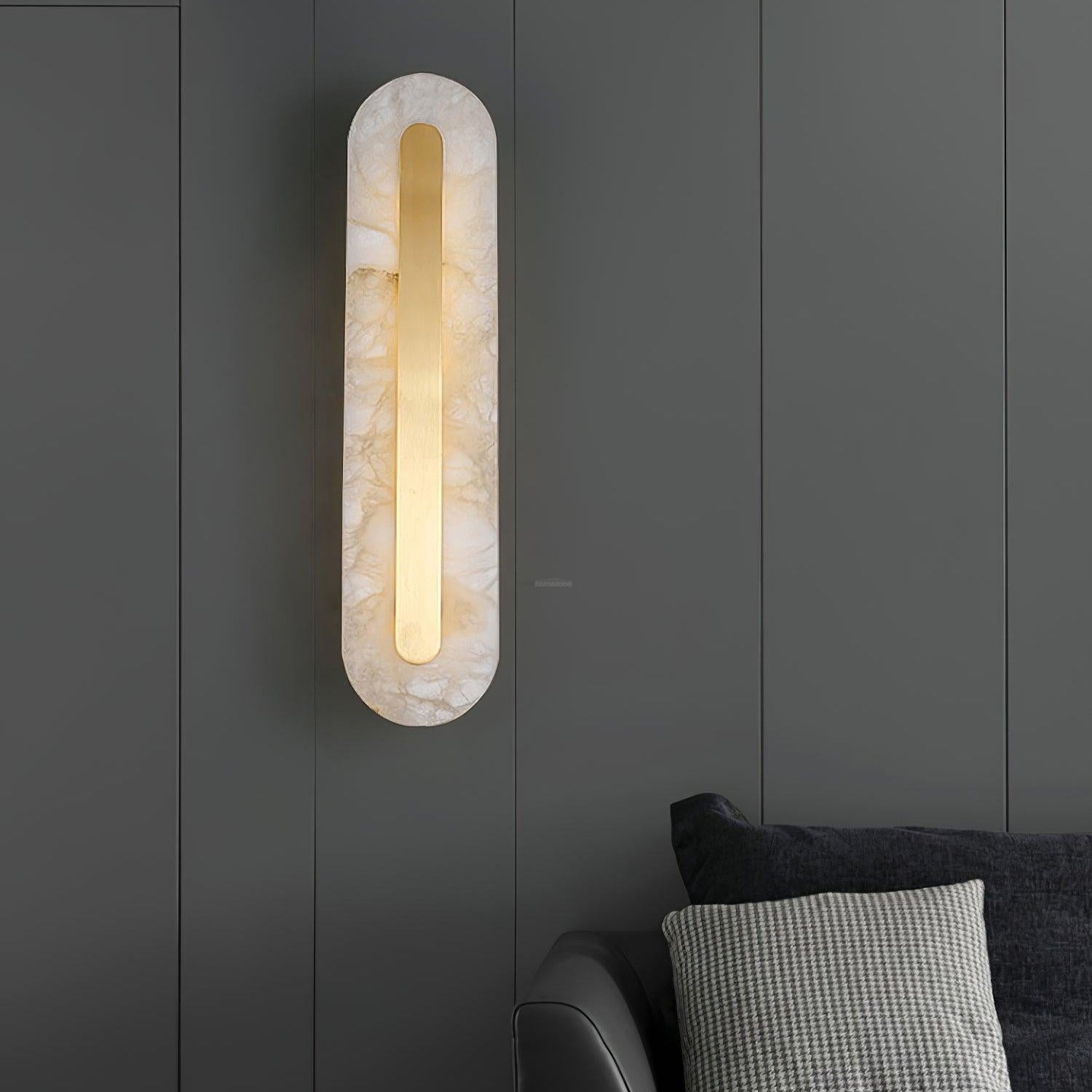 Alabaster Rounded Wall Sconce - Alabaster, Alabaster Wall Lamp-1-Luxehomezone