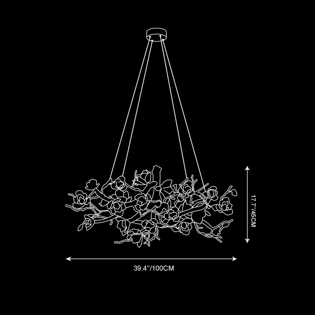 Flower Bloom Branch Type Brass Chandelier