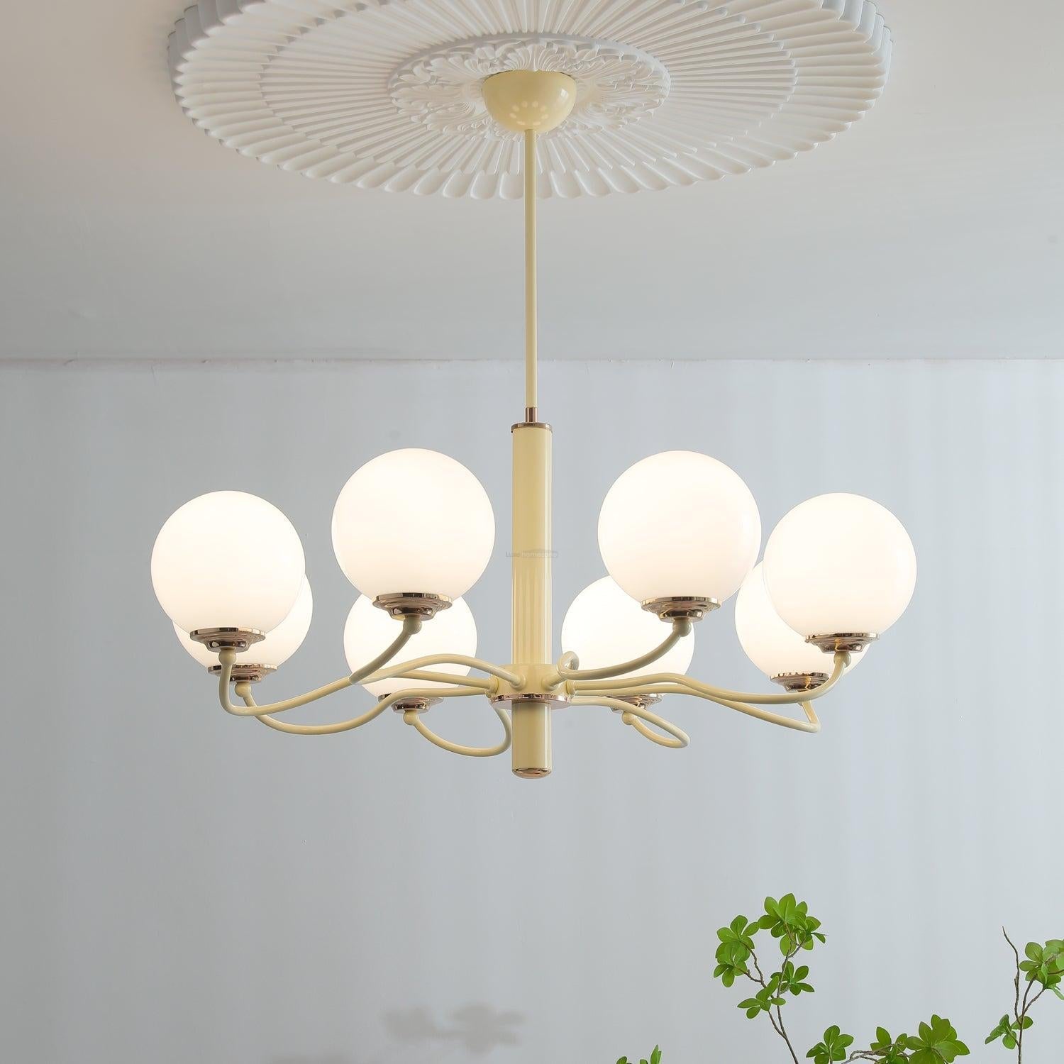 Radiant Globe Chandelier with 3/6/8 heads - Bend, Marshmallow Chandelier-1-Luxehomezone