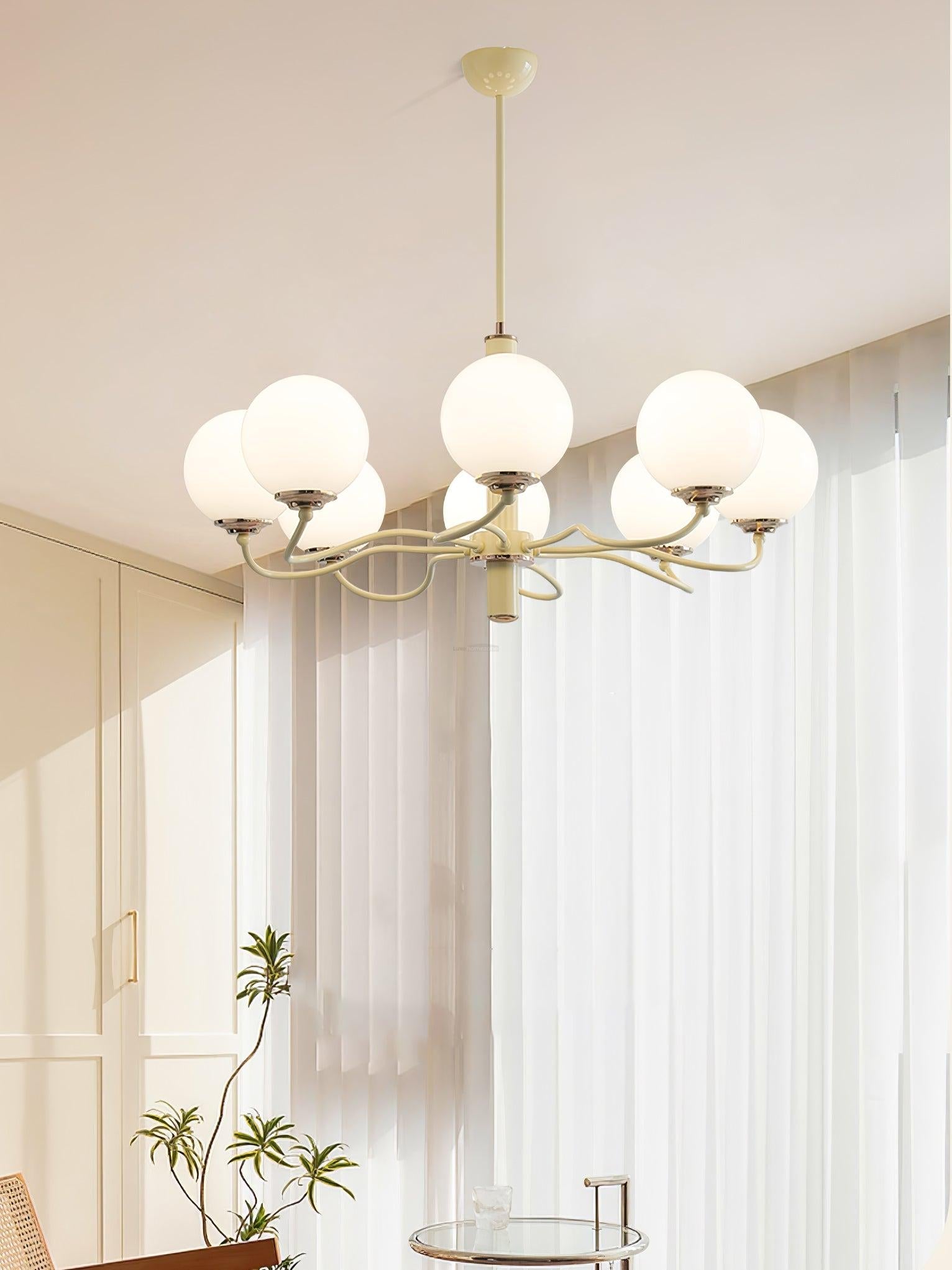 Radiant Globe Chandelier with 3/6/8 heads - Bend, Marshmallow Chandelier-1-Luxehomezone