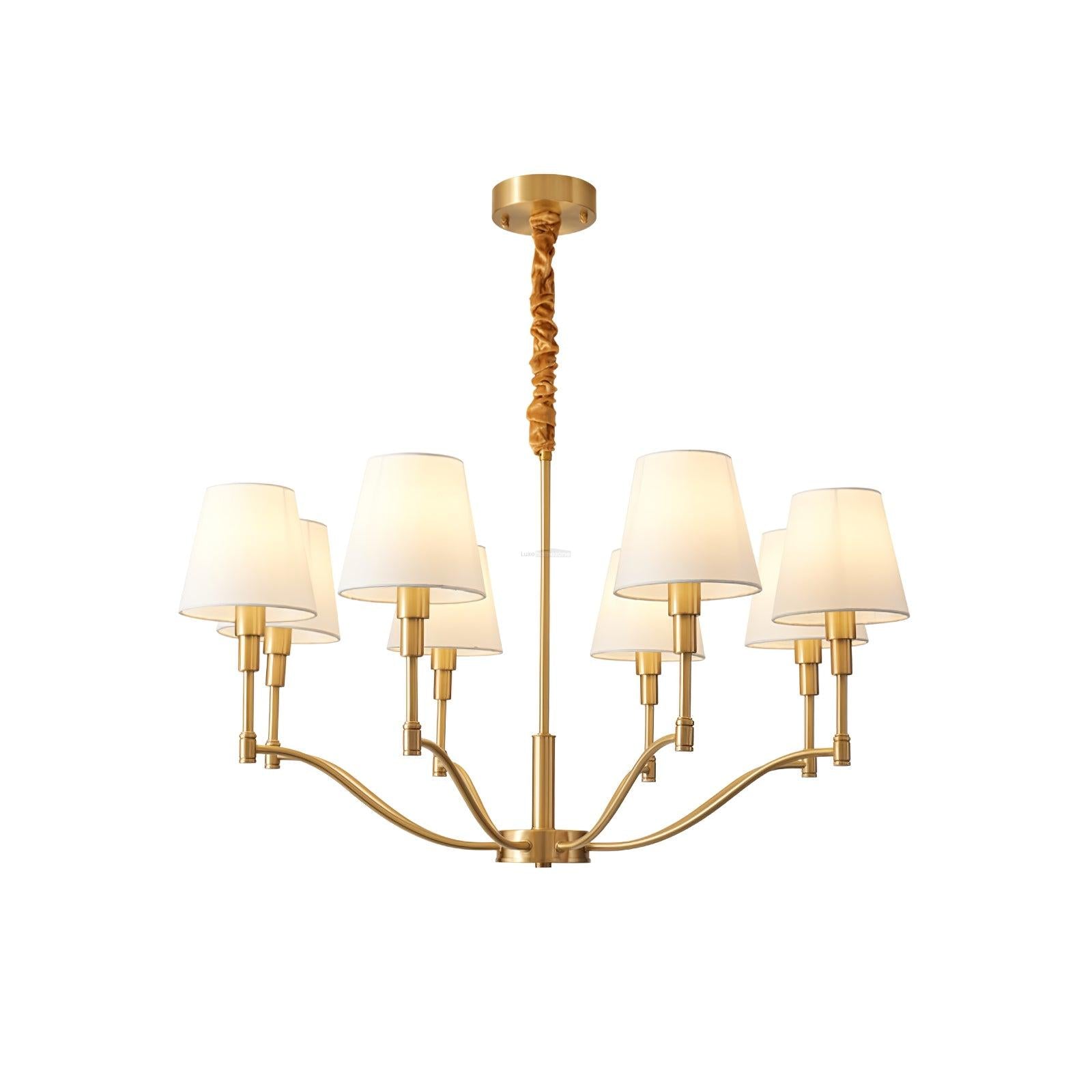 Meridian Mid Century Brass Chandelier with 3/5/8 heads - Variety-1-Luxehomezone