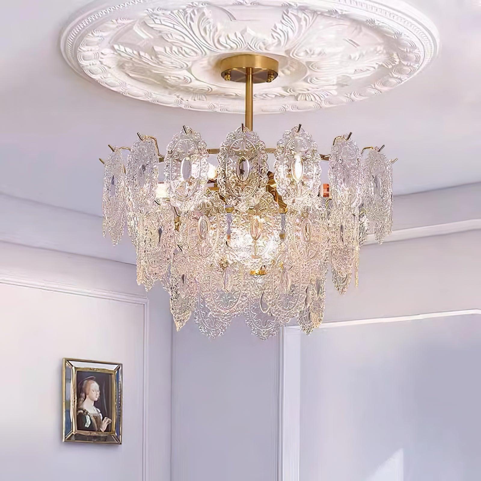 Wave Glass Style Chandelier - Cylinder-1-Luxehomezone