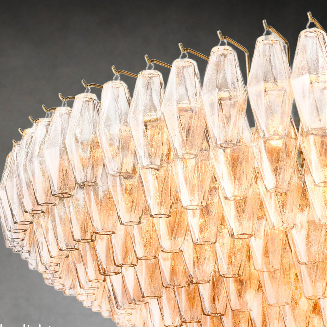 Chara Glass Tiered Round Chandelier 61"