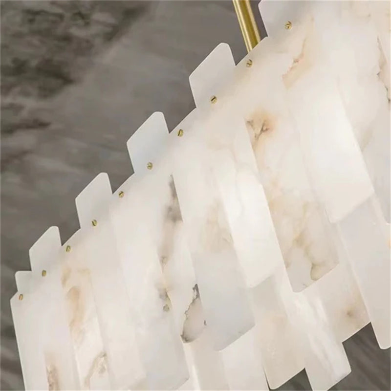 Anita Alabaster Linear Chandelier 39"