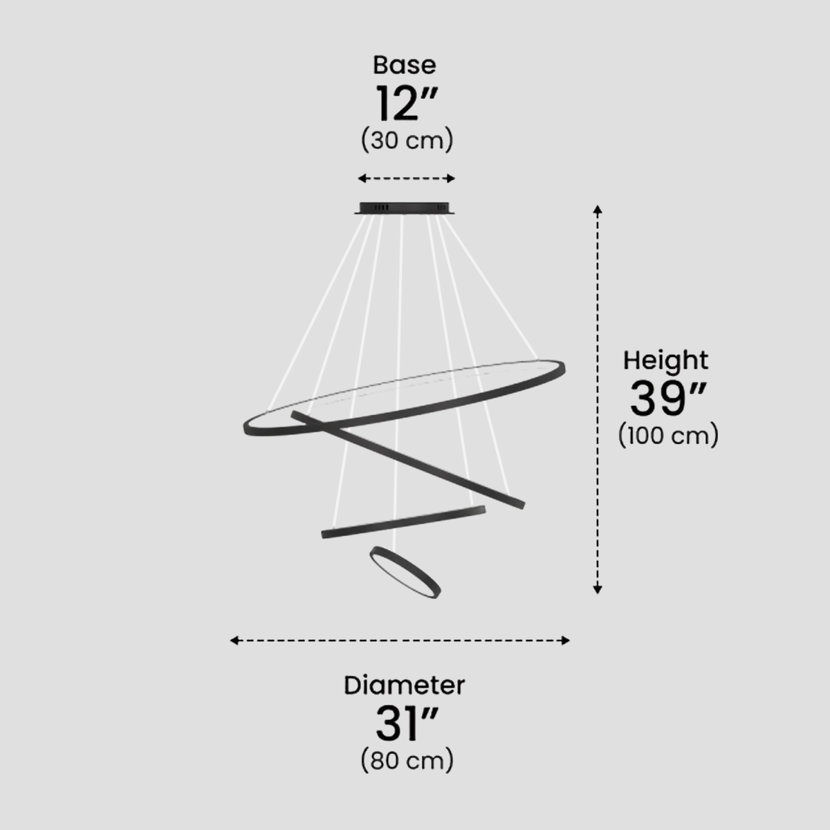 Janet Modern Hanging Chandelier - Straps-1-Luxehomezone