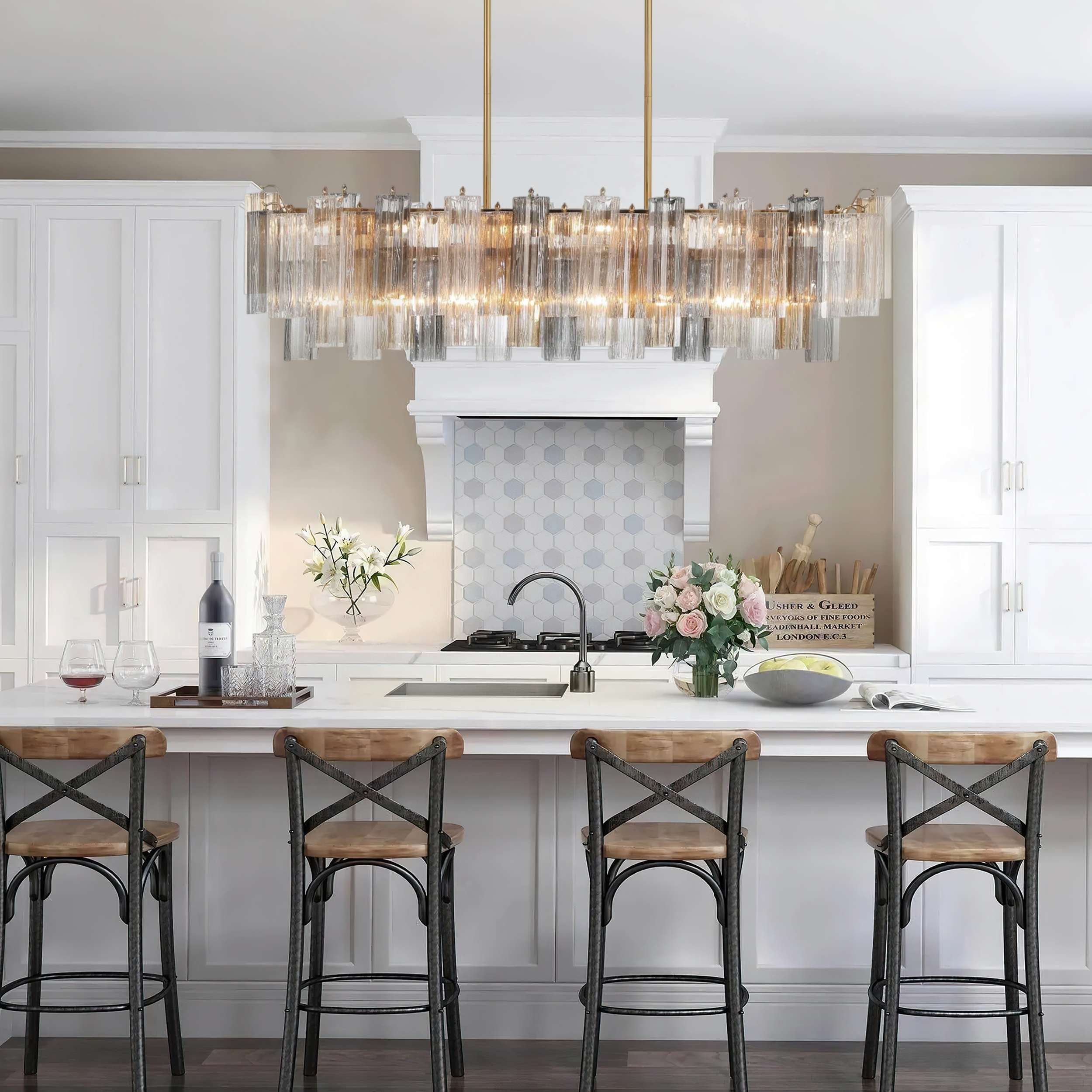 Addis Rectangular Chandelier 52"