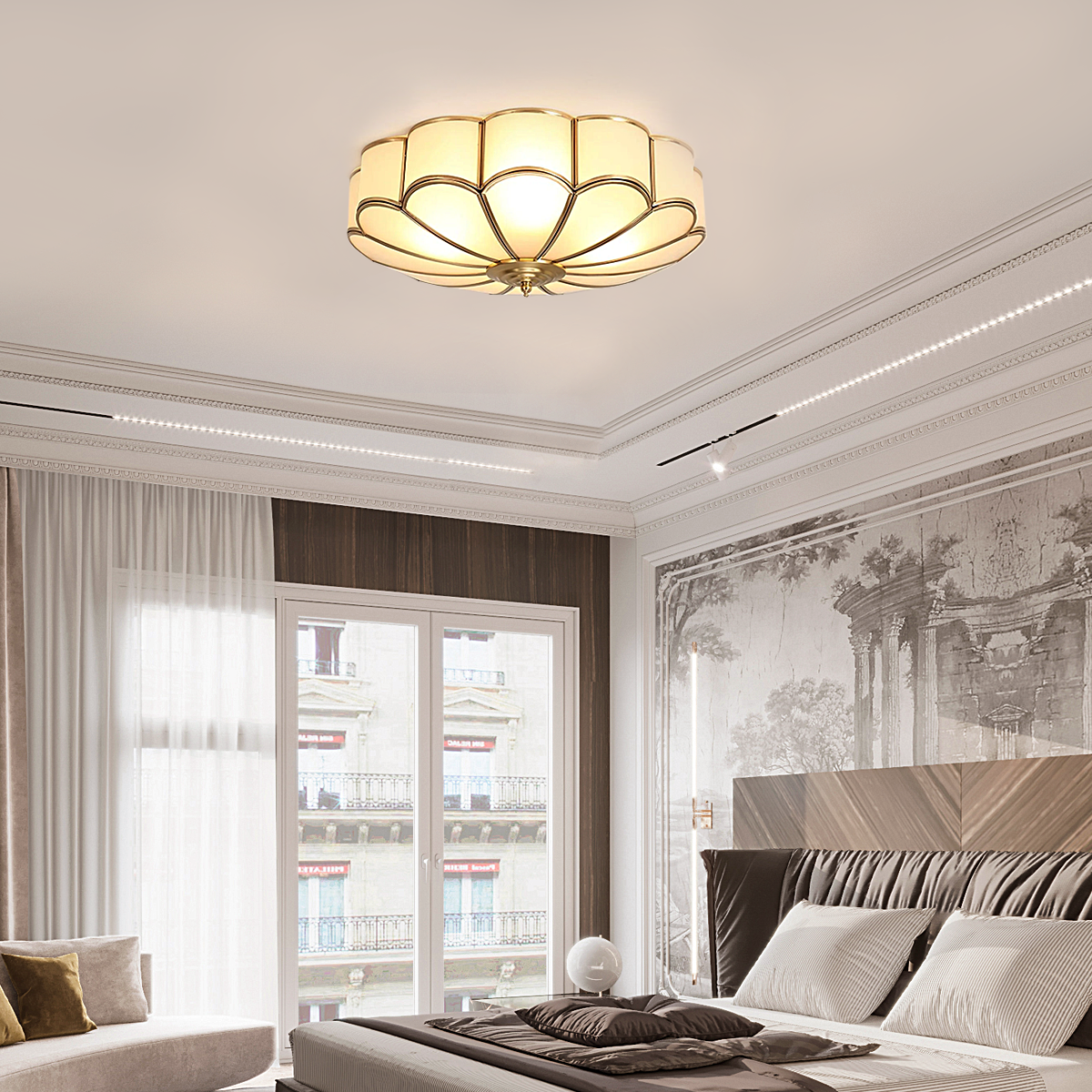 Flower Shape Glass Recessed Ceiling Light-Glass Flush Mount - Flush Mounts, Optimized-1-Luxehomezone