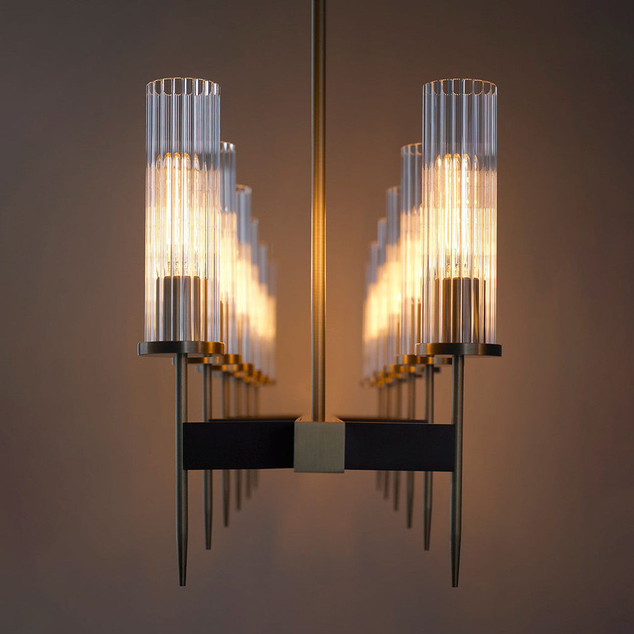 Aicken Glass Linear Chandelier 10 Lights