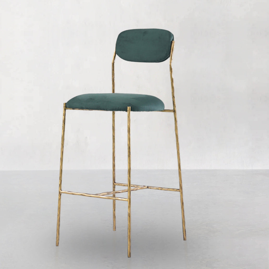 Thaddeus Green Fabric Bar Stool