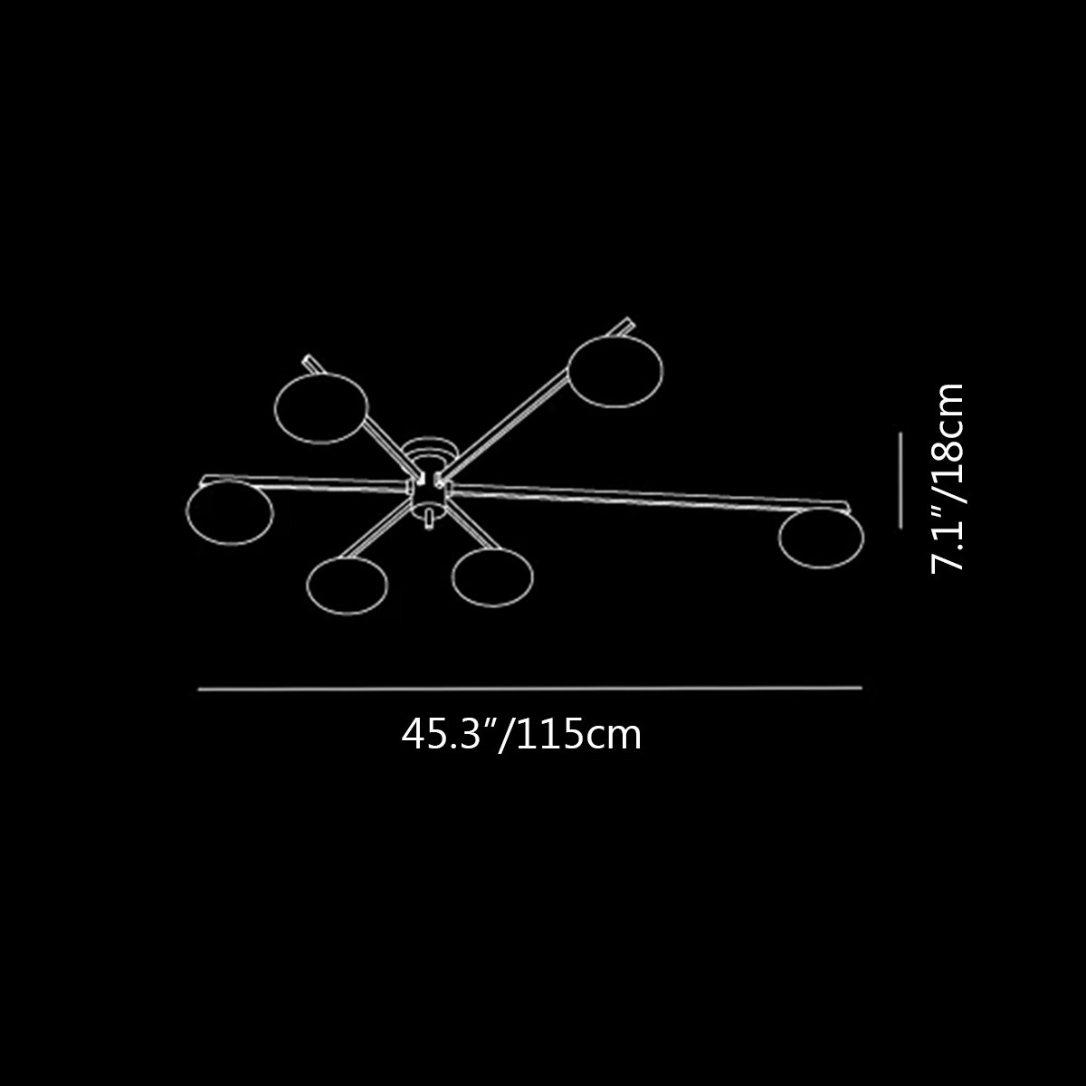 Ceiling Lamp with 3/5/6 heads - Optimized, Semi Flush Mounts-1-Luxehomezone