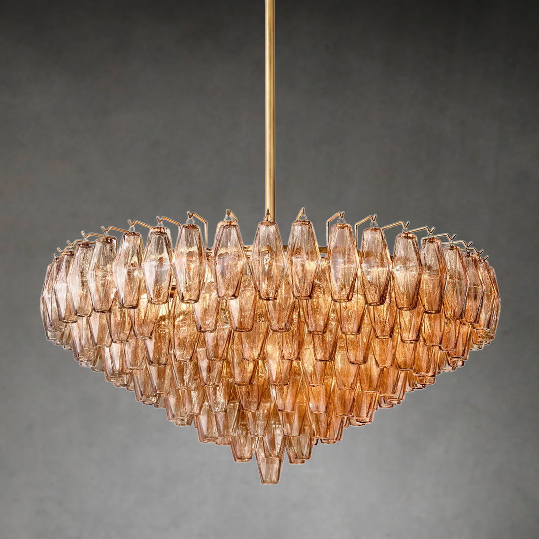 Chara Glass Tiered Round Chandelier 47"