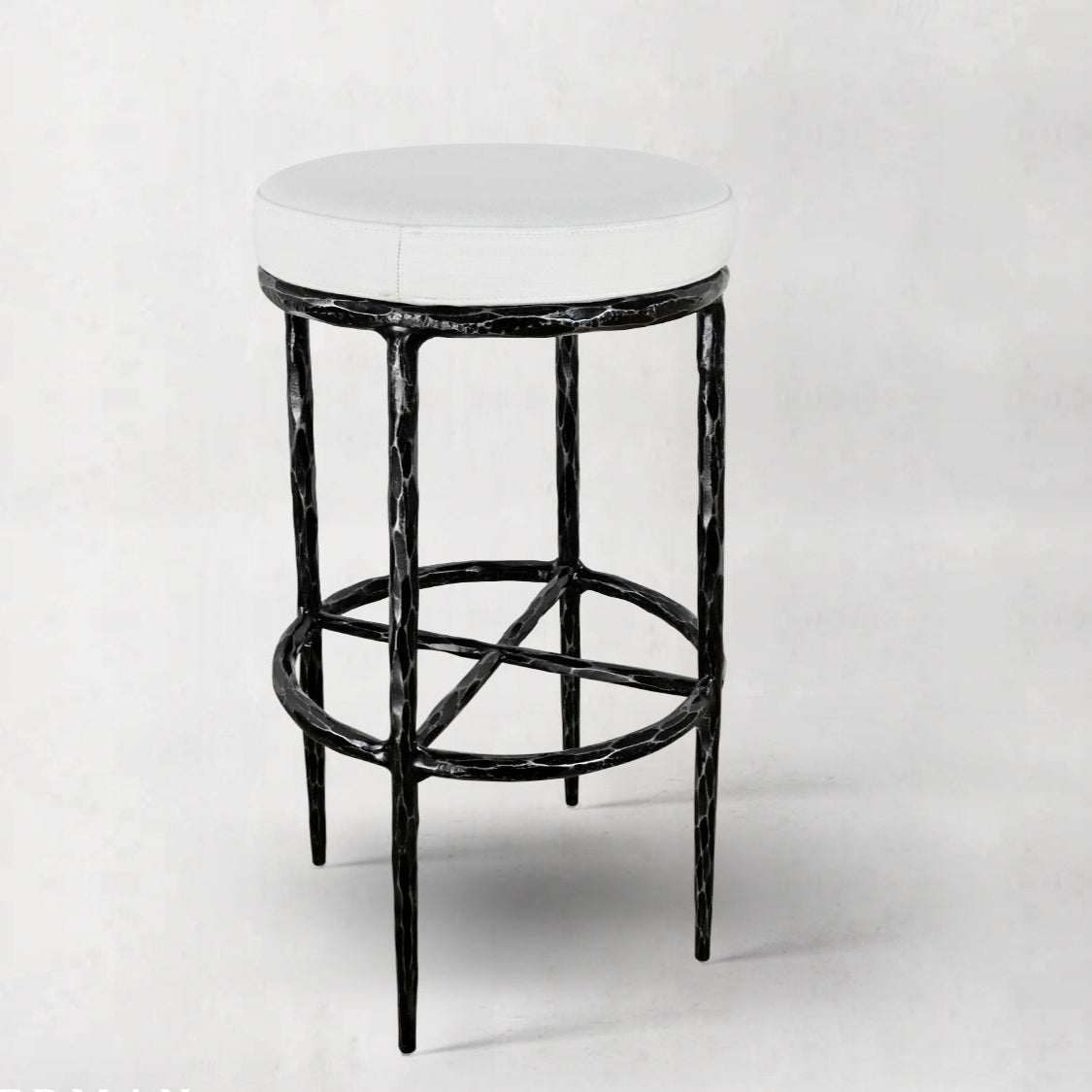 Thaddeus Backless Fabric Swivel Stool