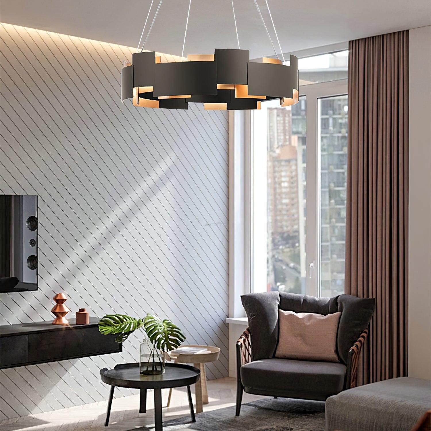 Kichler Oval Chandelier ∅ 23.6″ - Black & Gold-1-Luxehomezone