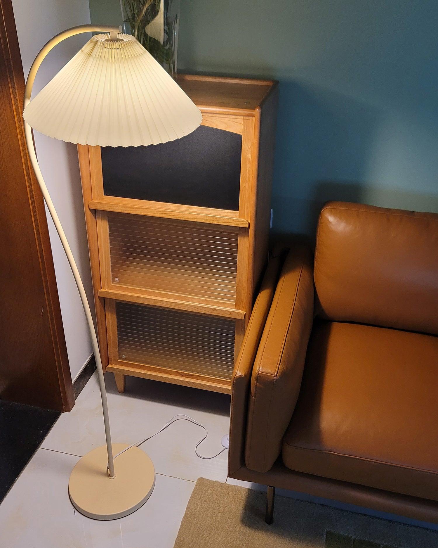 Crescini Pleated Floor Lamp ∅ 11.8″ - Drapery-1-Luxehomezone