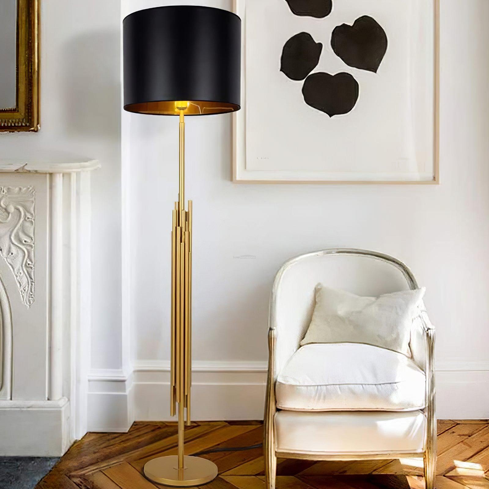 Rubell Floor Light  ∅ 17.7″ - Gold&Black-1-Luxehomezone