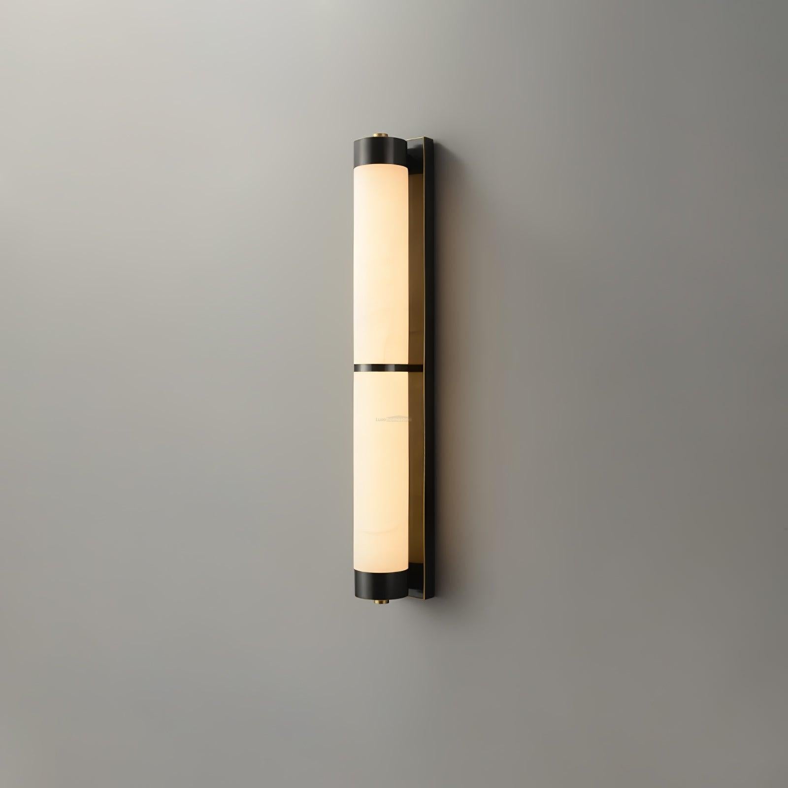 Cylindra Alabaster Brass Wall Sconce - Alabaster, Alabaster Wall Lamp-1-Luxehomezone