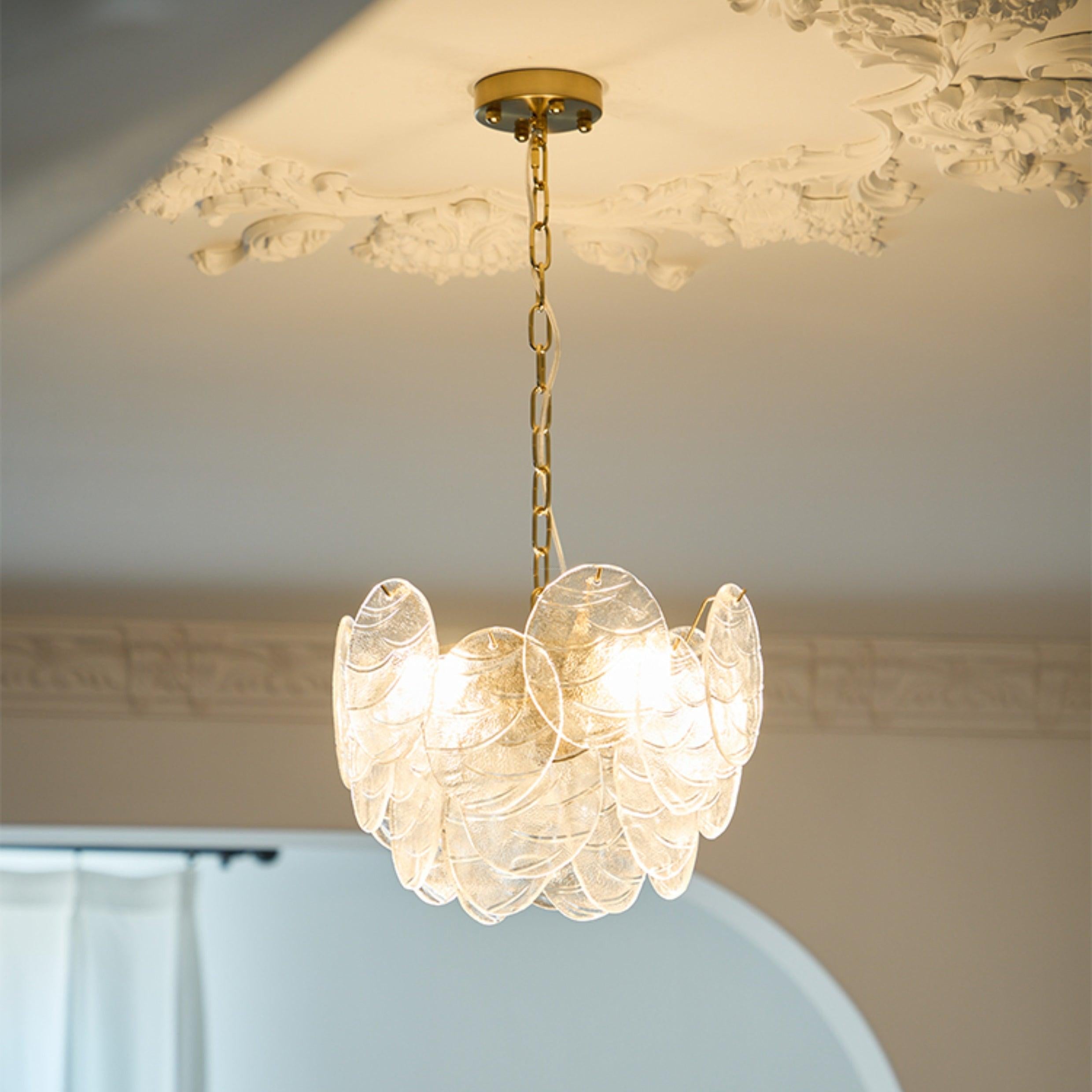 Victorian Disc Round Chandelier - Gold & Clear-1-Luxehomezone