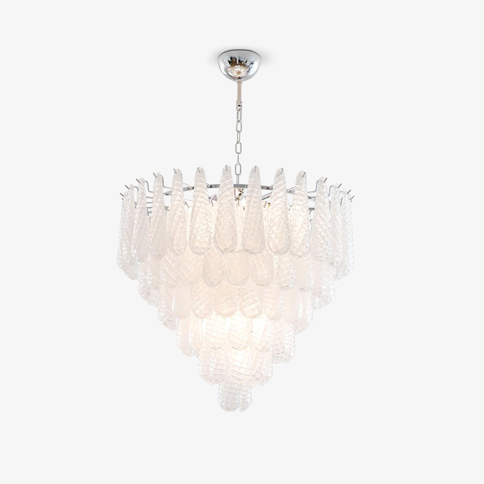 Grid Glass Style Waterfall Chandelier - Cylinder-1-Luxehomezone